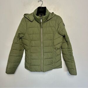 Abercrombie & Fitch Olive Green Puffer Jacket Size Medium